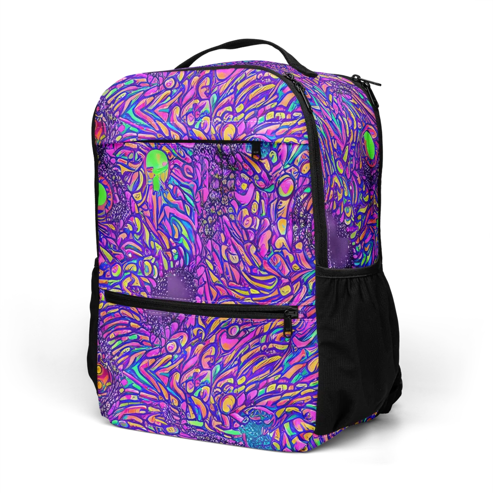 Psychedelic Bloom on Utility Backpack — Left Front