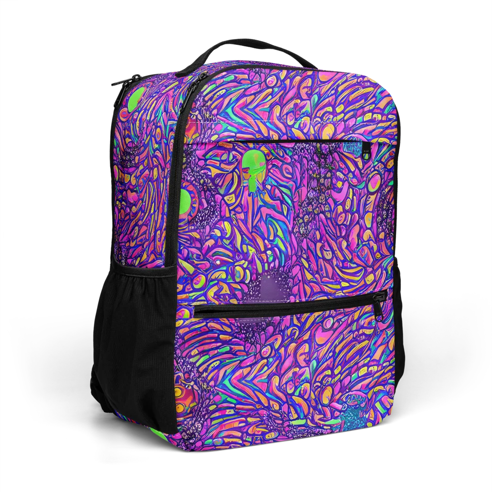 Psychedelic Bloom on Utility Backpack — Right Front