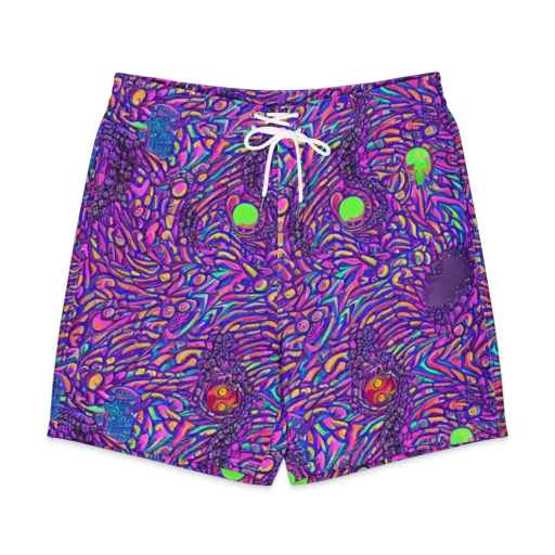 Psychedelic Bloom on a Men's Board Shorts