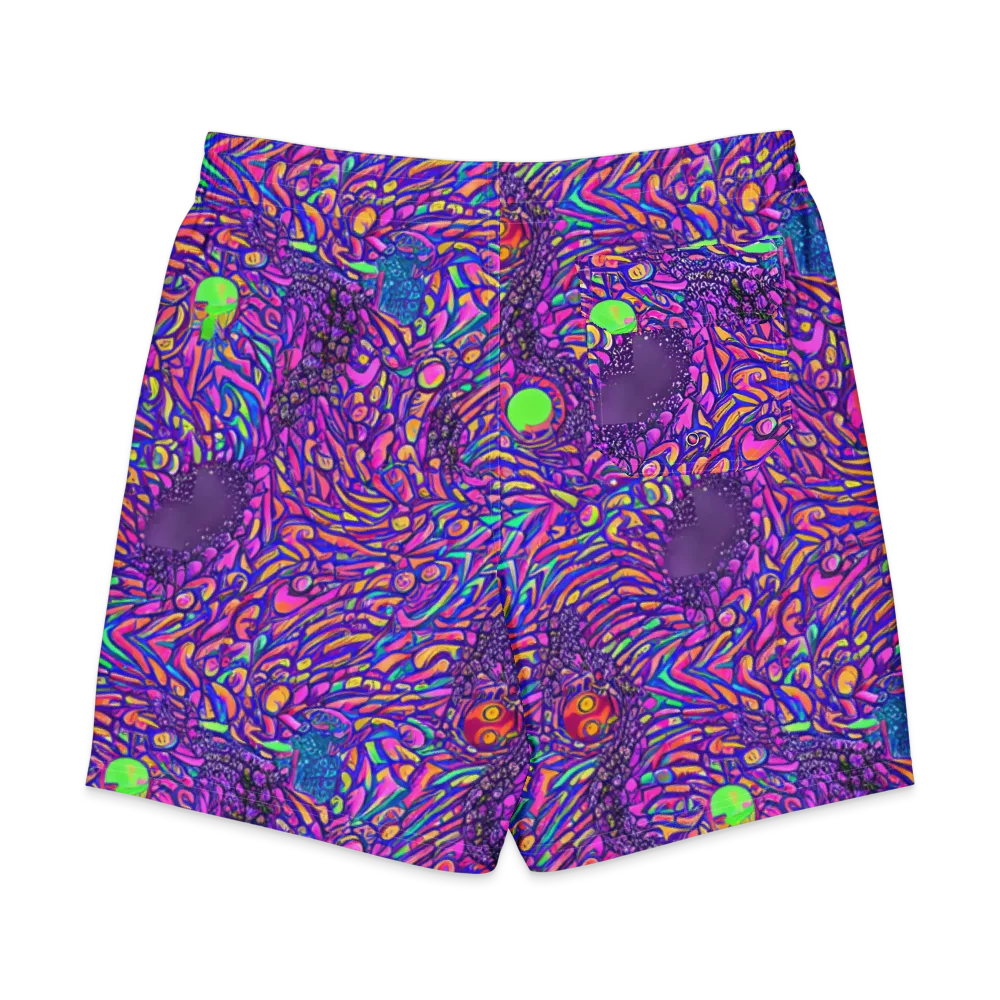 Psychedelic Bloom on Men's Board Shorts — Back