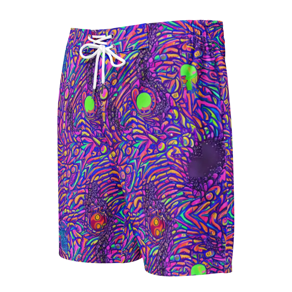 Psychedelic Bloom on Men's Board Shorts — Front