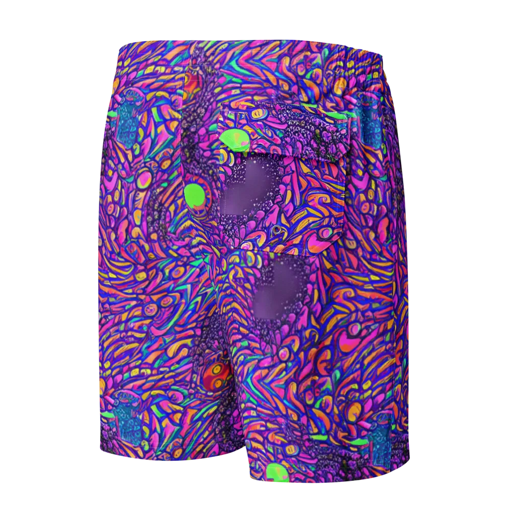 Psychedelic Bloom on Men's Board Shorts — Back