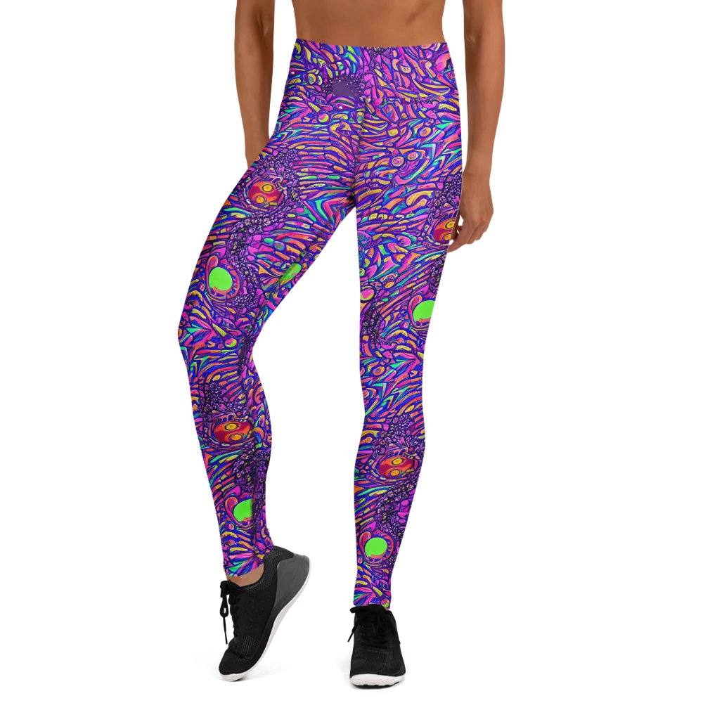 Psychedelic Bloom on Yoga Leggings — Front