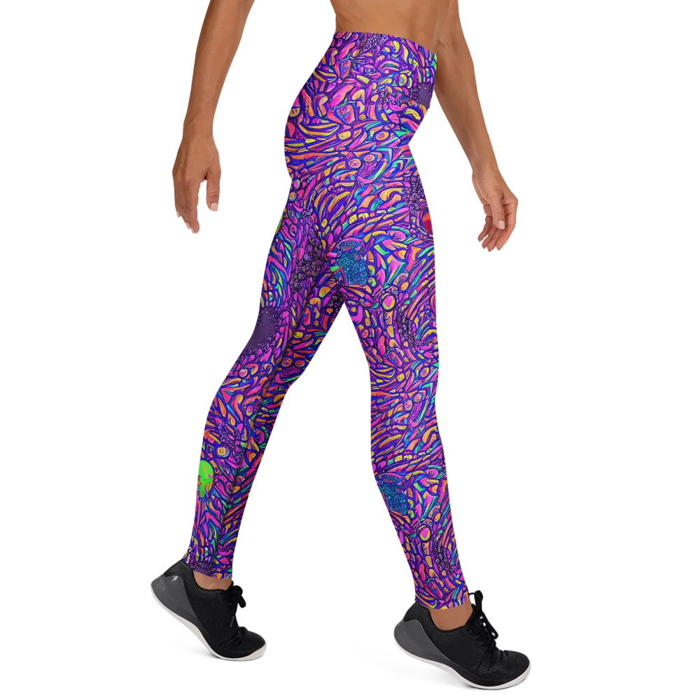 Psychedelic Bloom on Yoga Leggings — Right