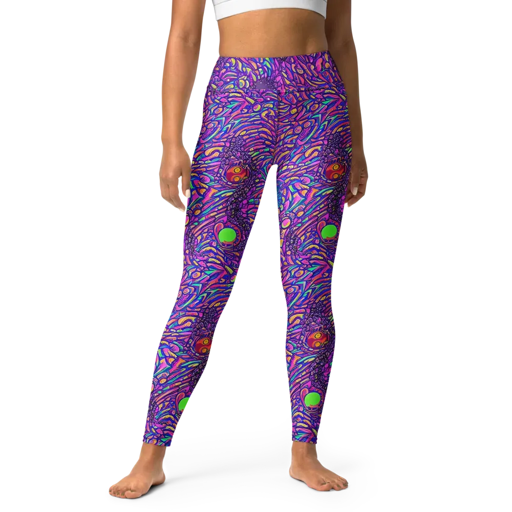 Psychedelic Bloom on Yoga Leggings — Front