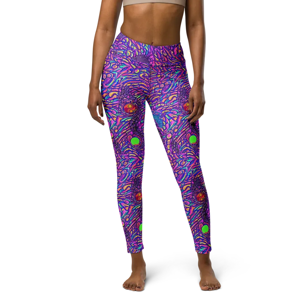 Psychedelic Bloom on Yoga Leggings — Front
