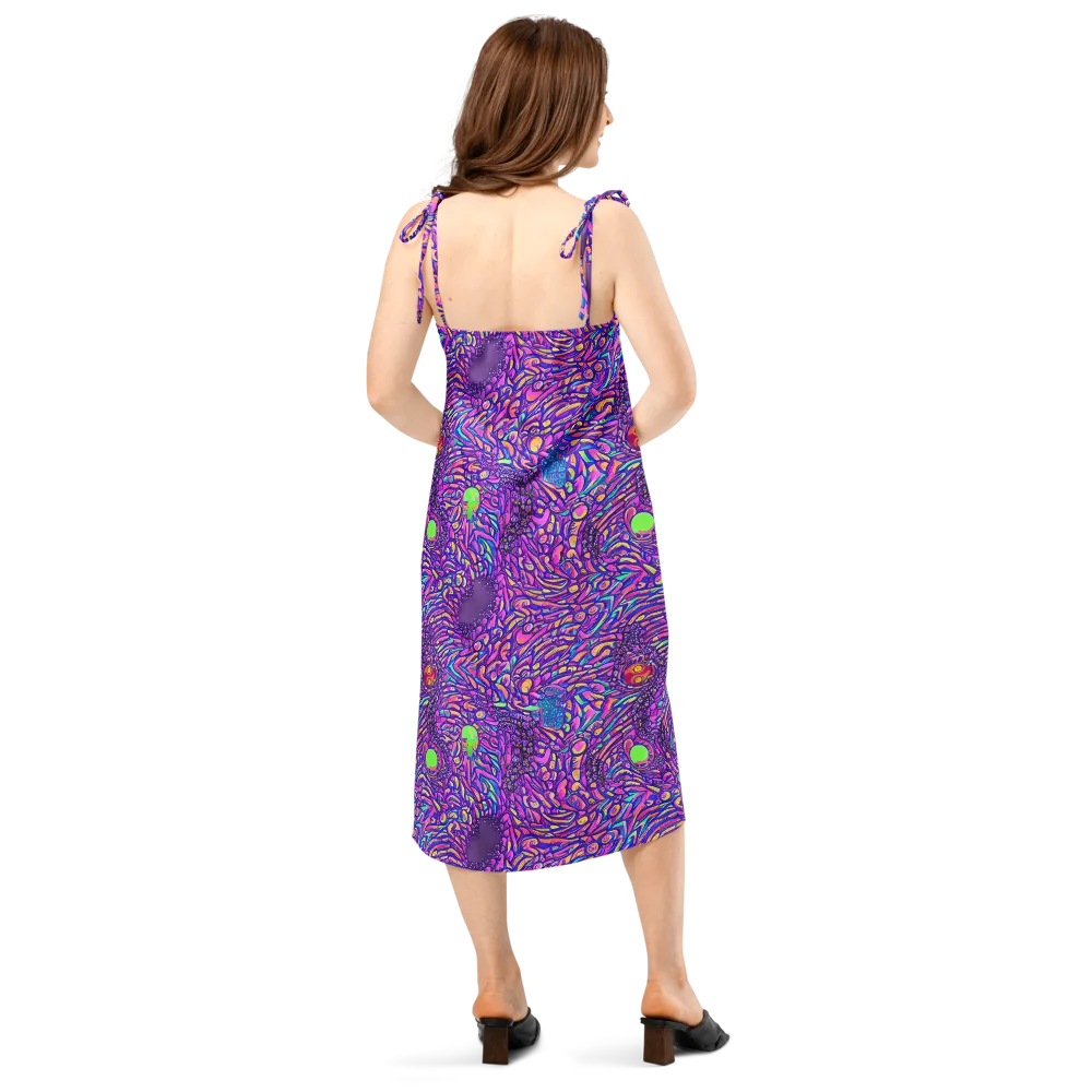 Psychedelic Bloom on Slip Dress — Back