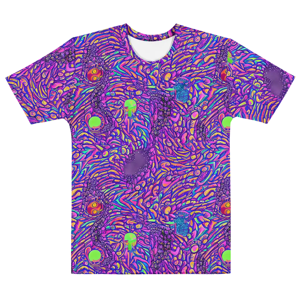 Psychedelic Bloom on Men's Cotton Crew Neck T-Shirt — Front