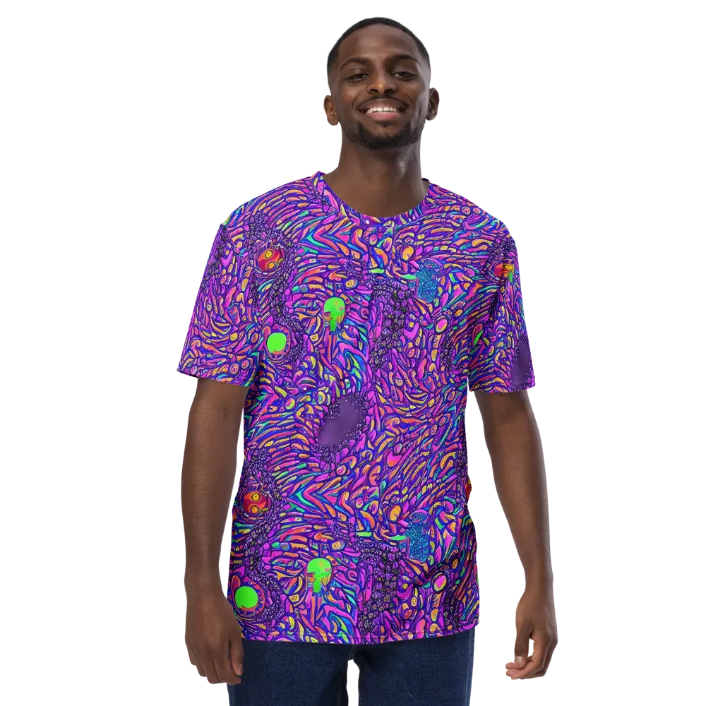 Psychedelic Bloom on Men's Crew Neck T-Shirt — Front