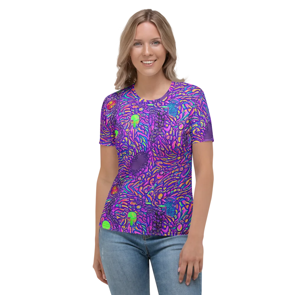 Psychedelic Bloom on Women's Crew Neck T-Shirt — Front