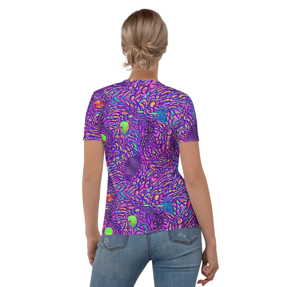 Psychedelic Bloom on Women's Crew Neck T-Shirt — Back