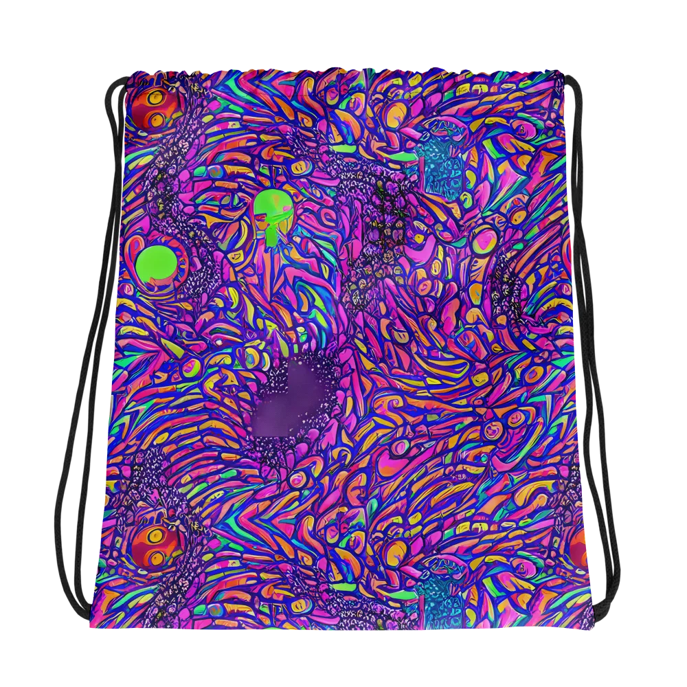 Psychedelic Bloom on Drawstring Bag — Photo