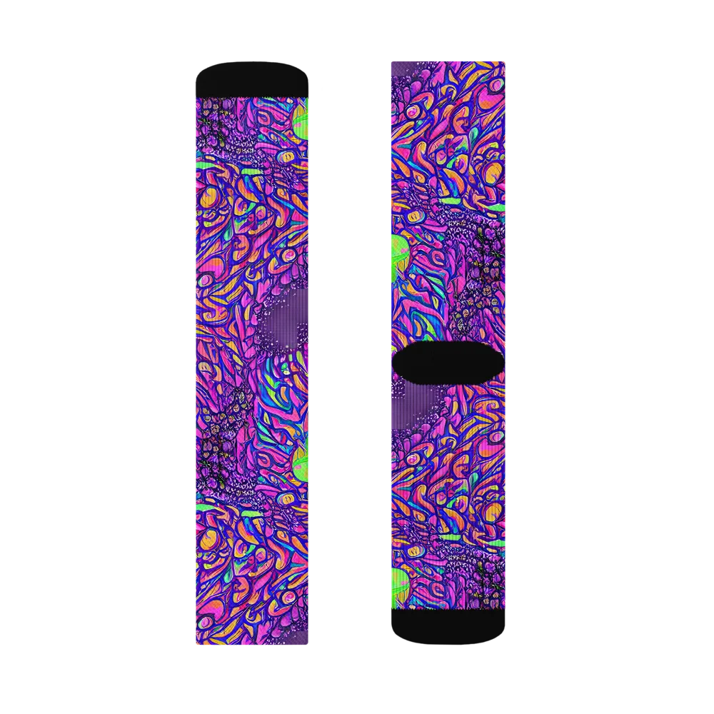Psychedelic Bloom on Socks — Left Sock