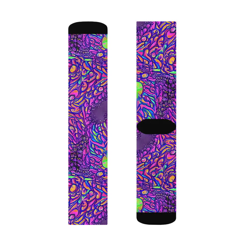 Psychedelic Bloom on Socks — Right Sock