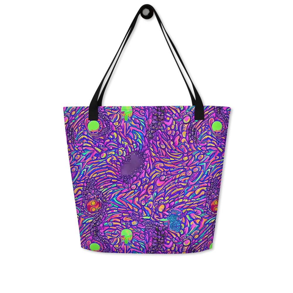 Psychedelic Bloom on Large Tote Bag W/ Pocket — Front