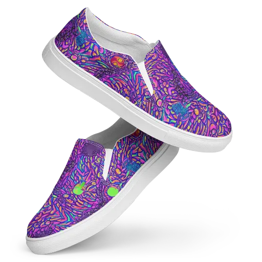 Psychedelic Bloom on a Women's Slip-On Canvas Shoes