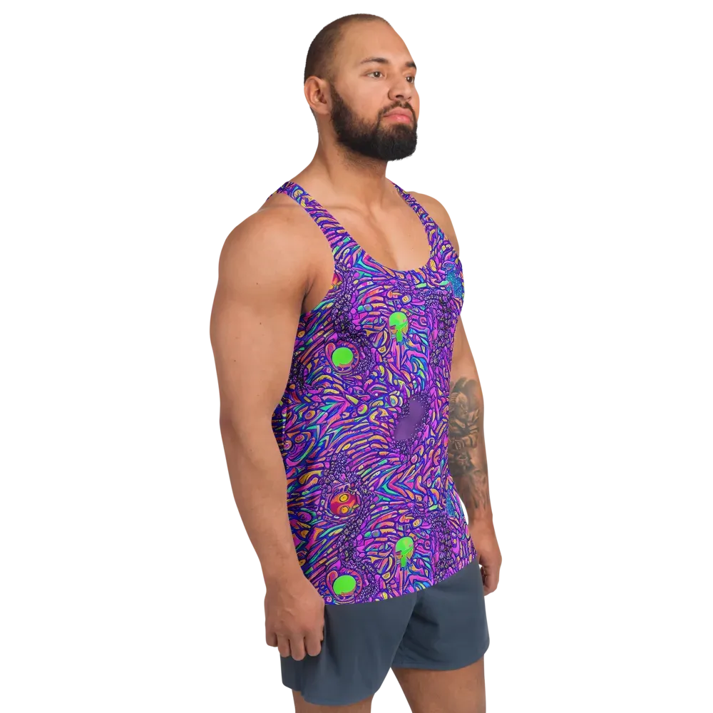 Psychedelic Bloom on Men's Tank Top — Right Front