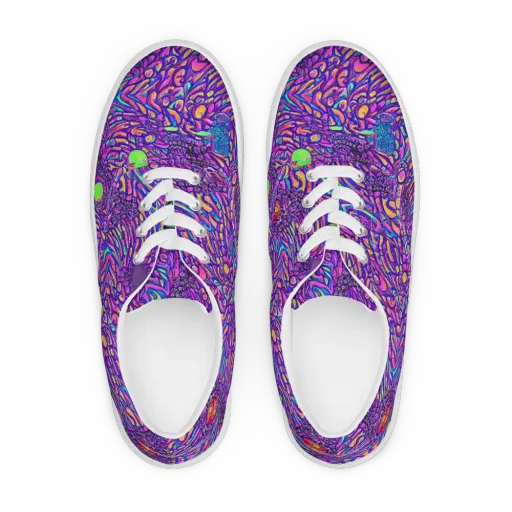 Psychedelic Bloom on a Men's Lace-Up Canvas Shoes