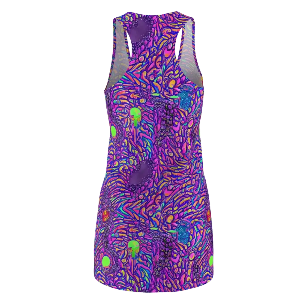 Psychedelic Bloom on Racerback Dress — Back