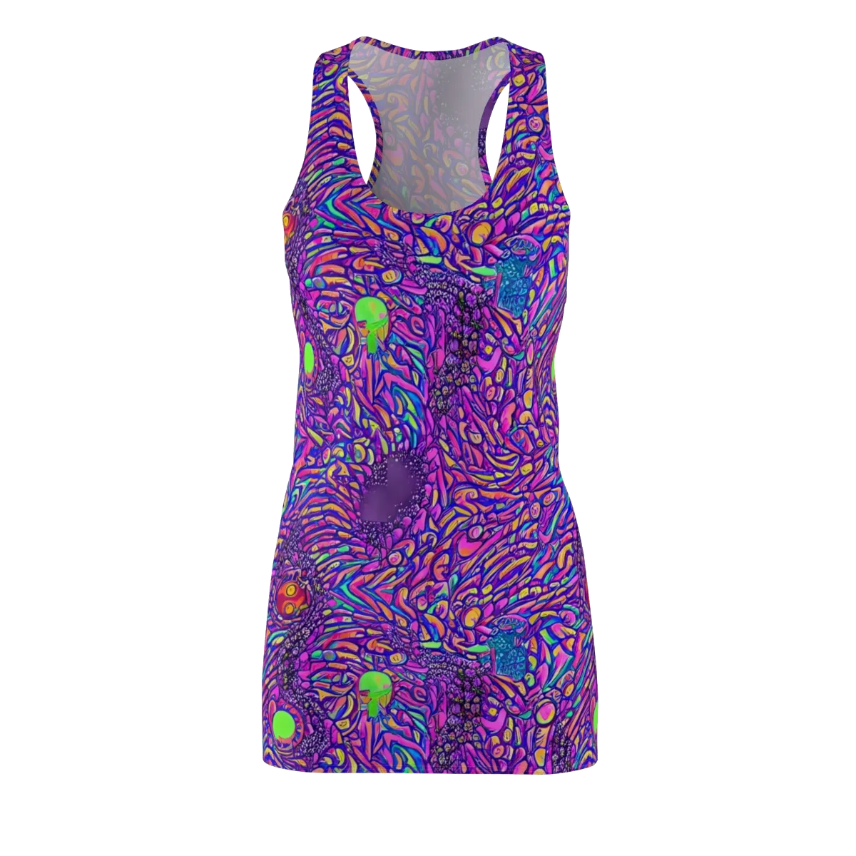 Psychedelic Bloom on Racerback Dress — Front
