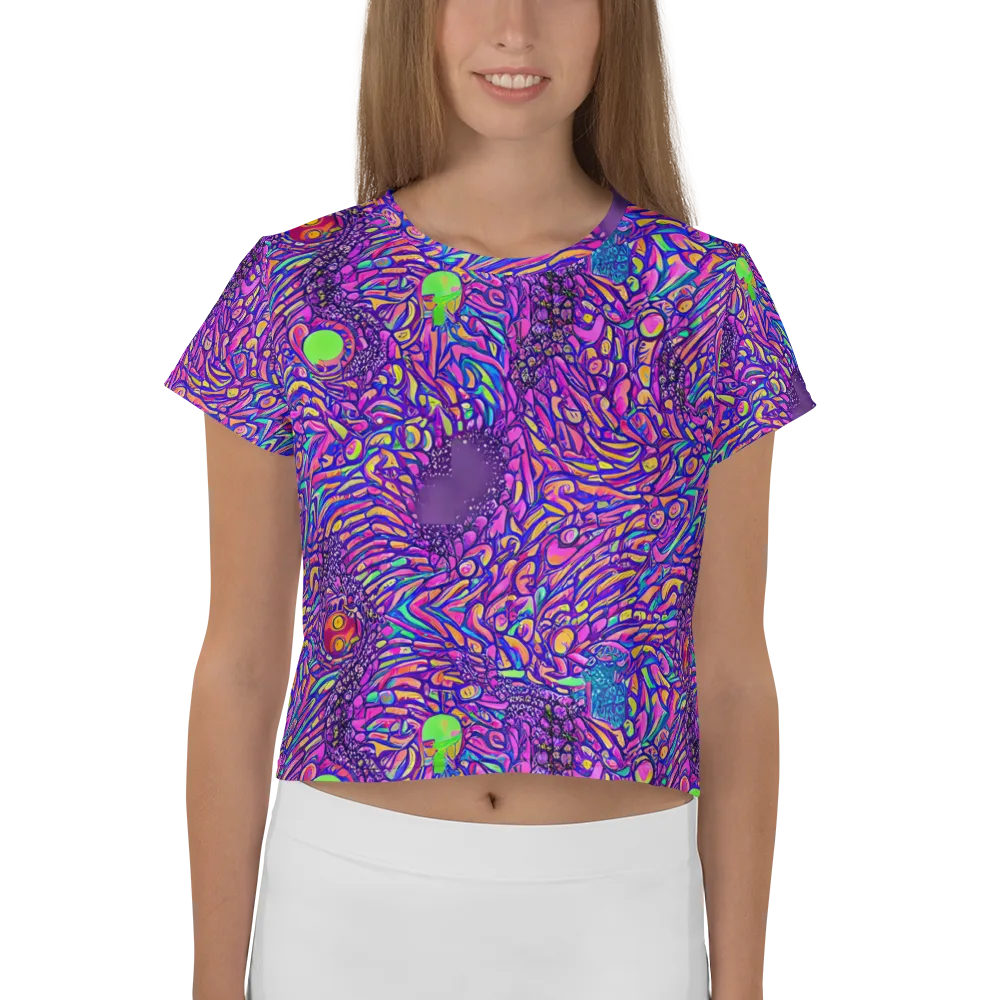 Psychedelic Bloom on Crop Tee — Front