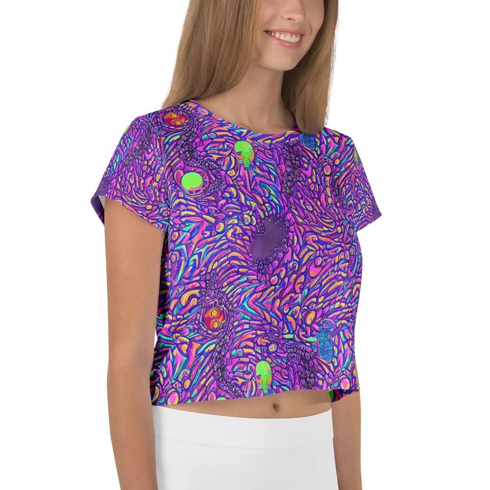 Psychedelic Bloom on Crop Tee — Right