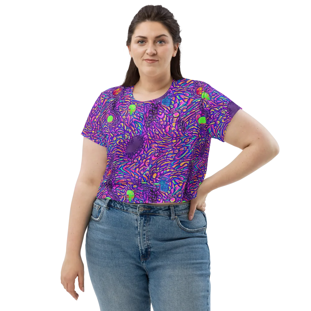 Psychedelic Bloom on Crop Tee — Front