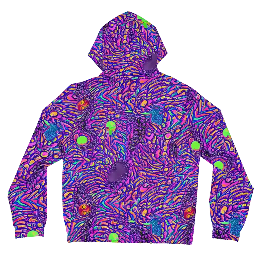 Psychedelic Bloom on Women's Full-Zip Hoodie — Back