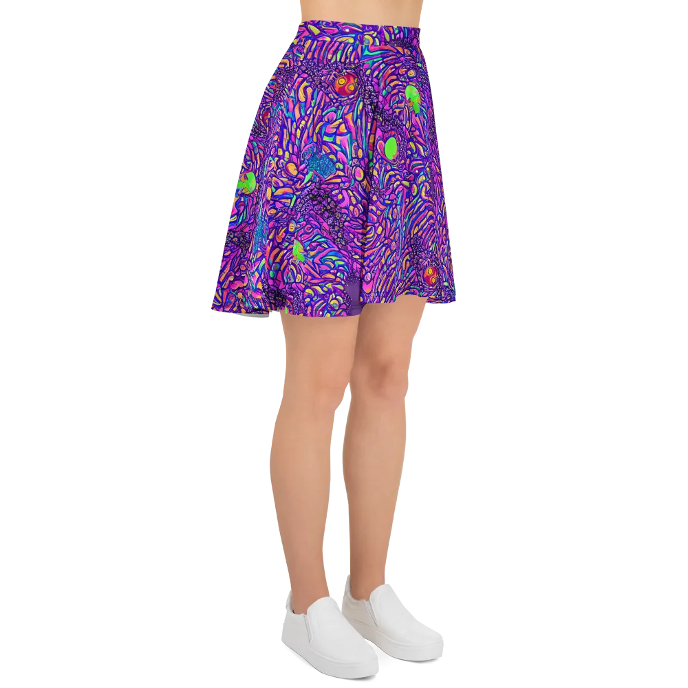 Psychedelic Bloom on Skater Skirt — Right