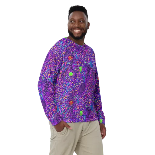 Psychedelic Bloom on a Sweatshirt