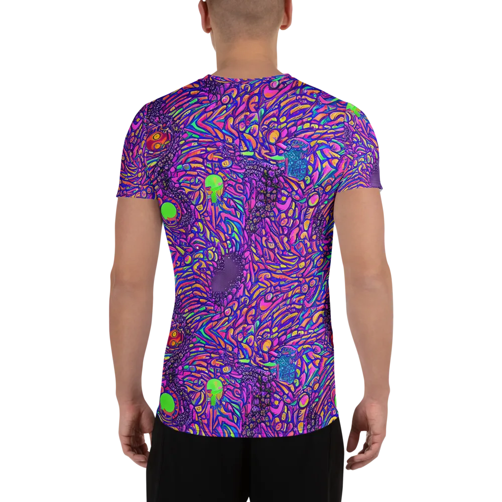 Psychedelic Bloom on Men's Athletic T-Shirt — Back