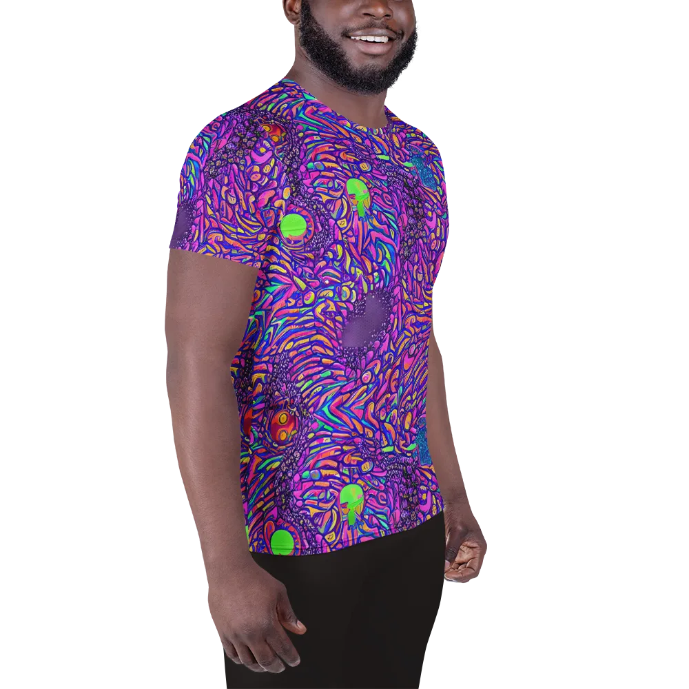 Psychedelic Bloom on Men's Athletic T-Shirt — Right
