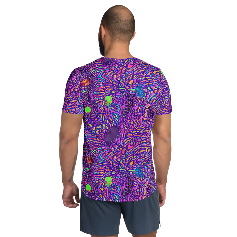 Psychedelic Bloom on Men's Athletic T-Shirt — Back