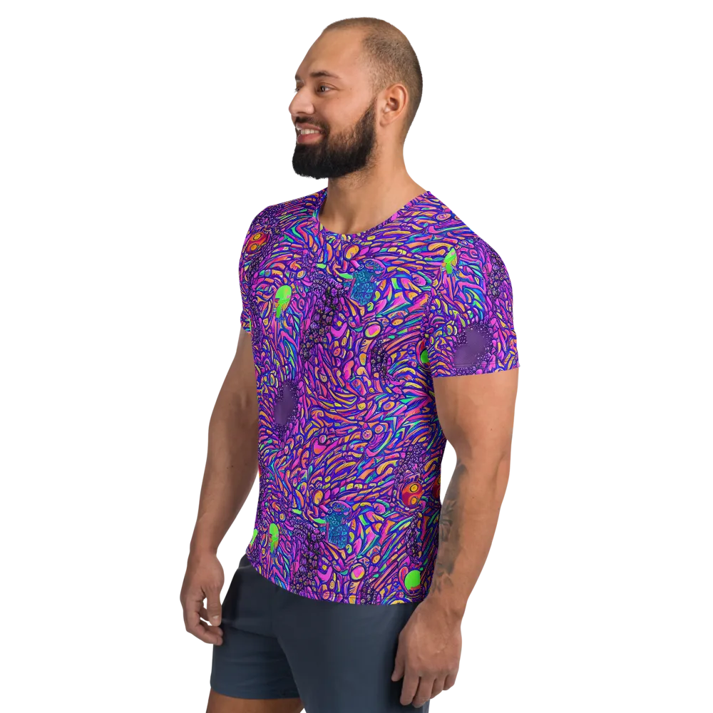 Psychedelic Bloom on Men's Athletic T-Shirt — Left