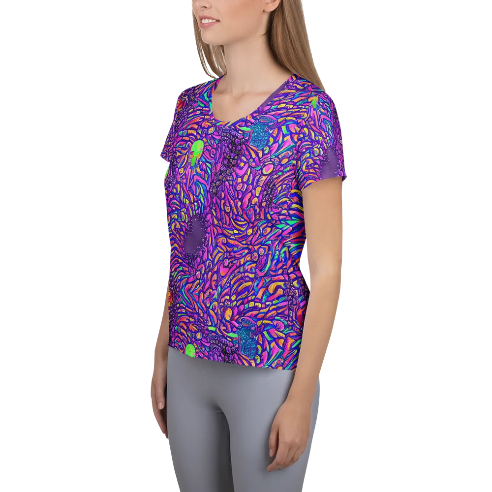 Psychedelic Bloom on Women's Athletic T-Shirt — Left