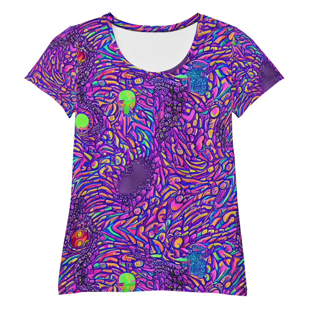 Psychedelic Bloom on Women's Athletic T-Shirt — Front