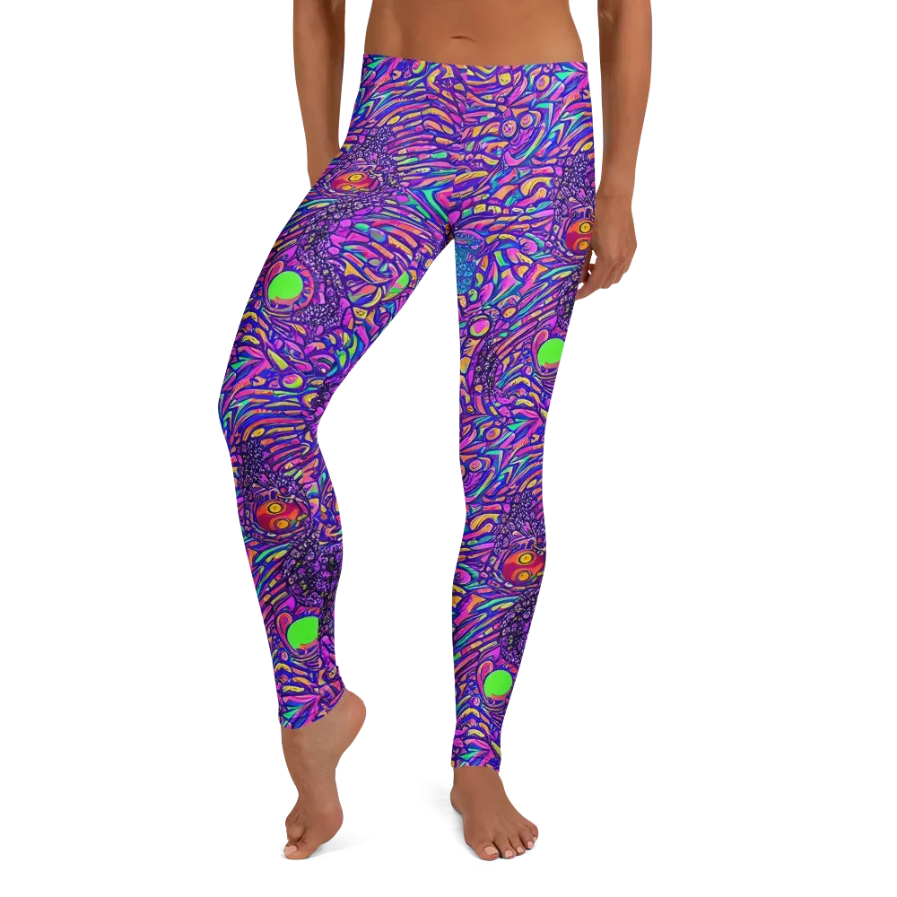 Psychedelic Bloom on Leggings — Front