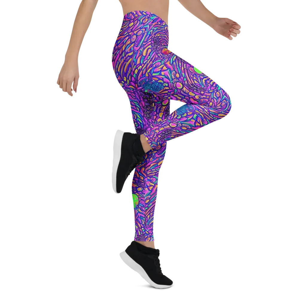 Psychedelic Bloom on Leggings — Right