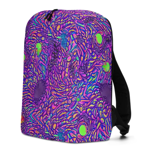 Psychedelic Bloom on a Minimalist Backpack