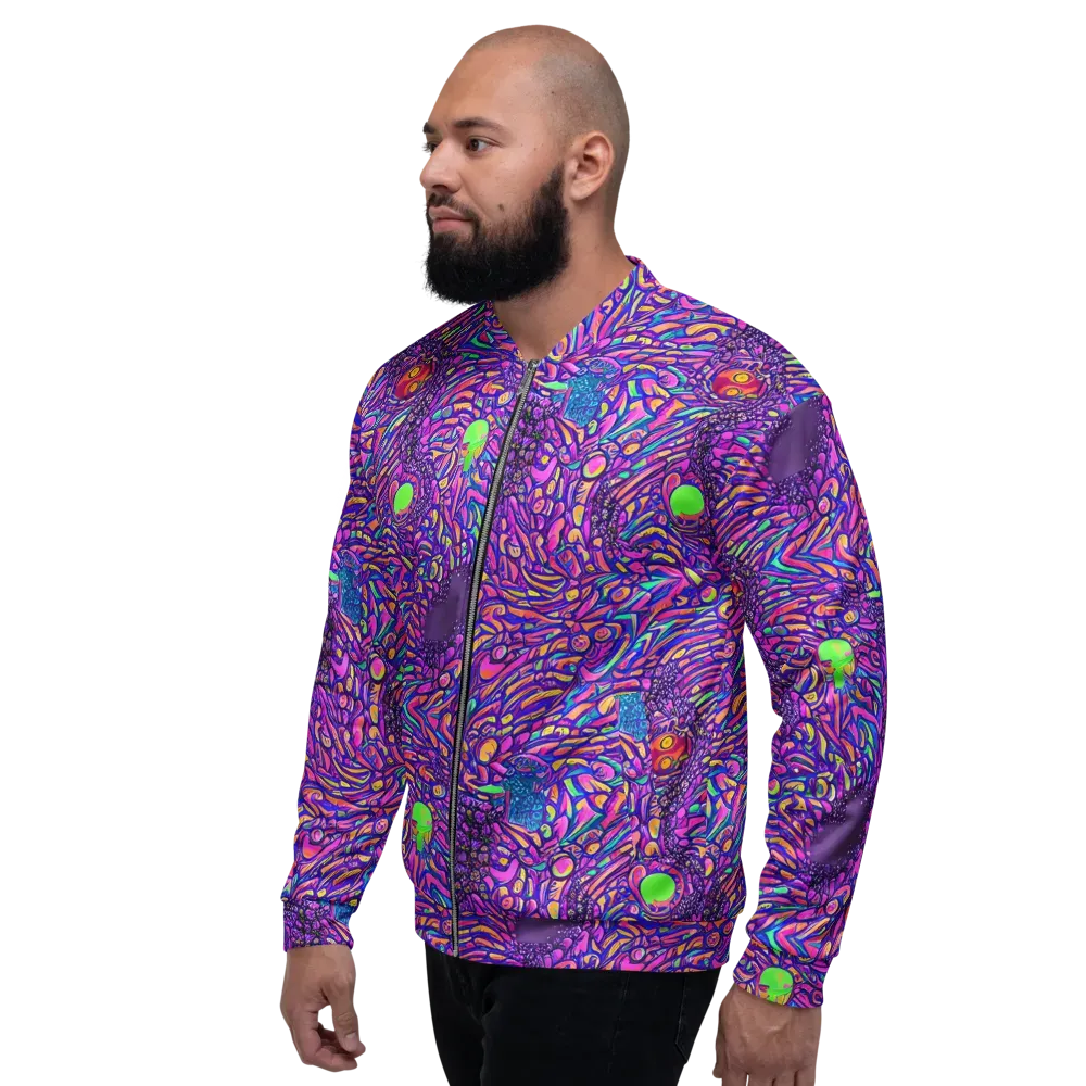 Psychedelic Bloom on Bomber Jacket — Left