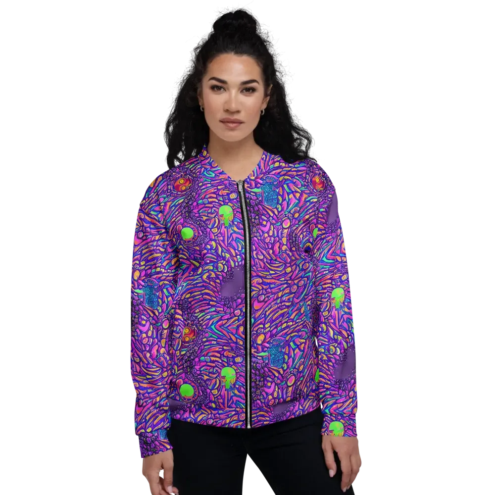 Psychedelic Bloom on Bomber Jacket — Front