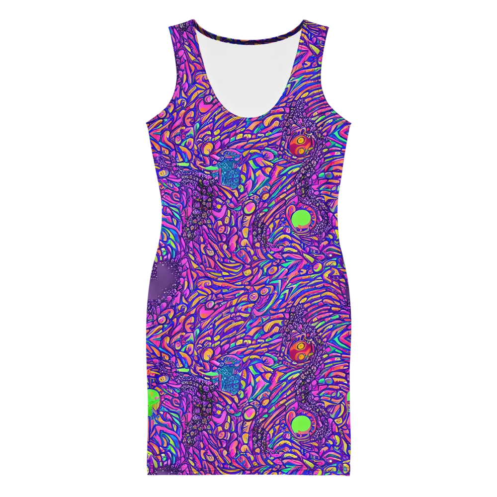 Psychedelic Bloom on Bodycon Dress — Front