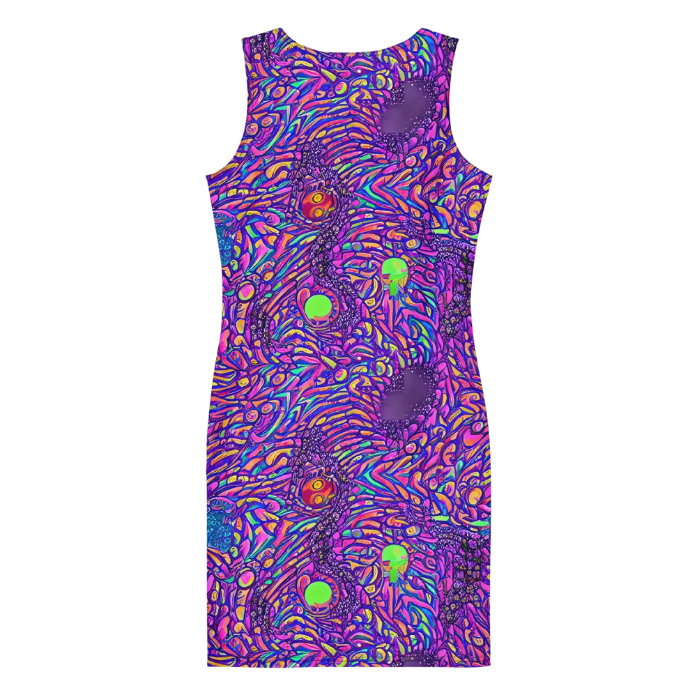 Psychedelic Bloom on Bodycon Dress — Back