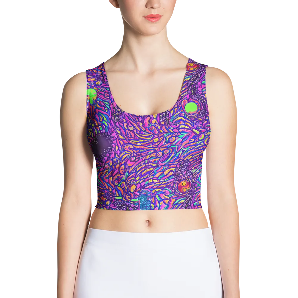 Psychedelic Bloom on Crop Top — Front