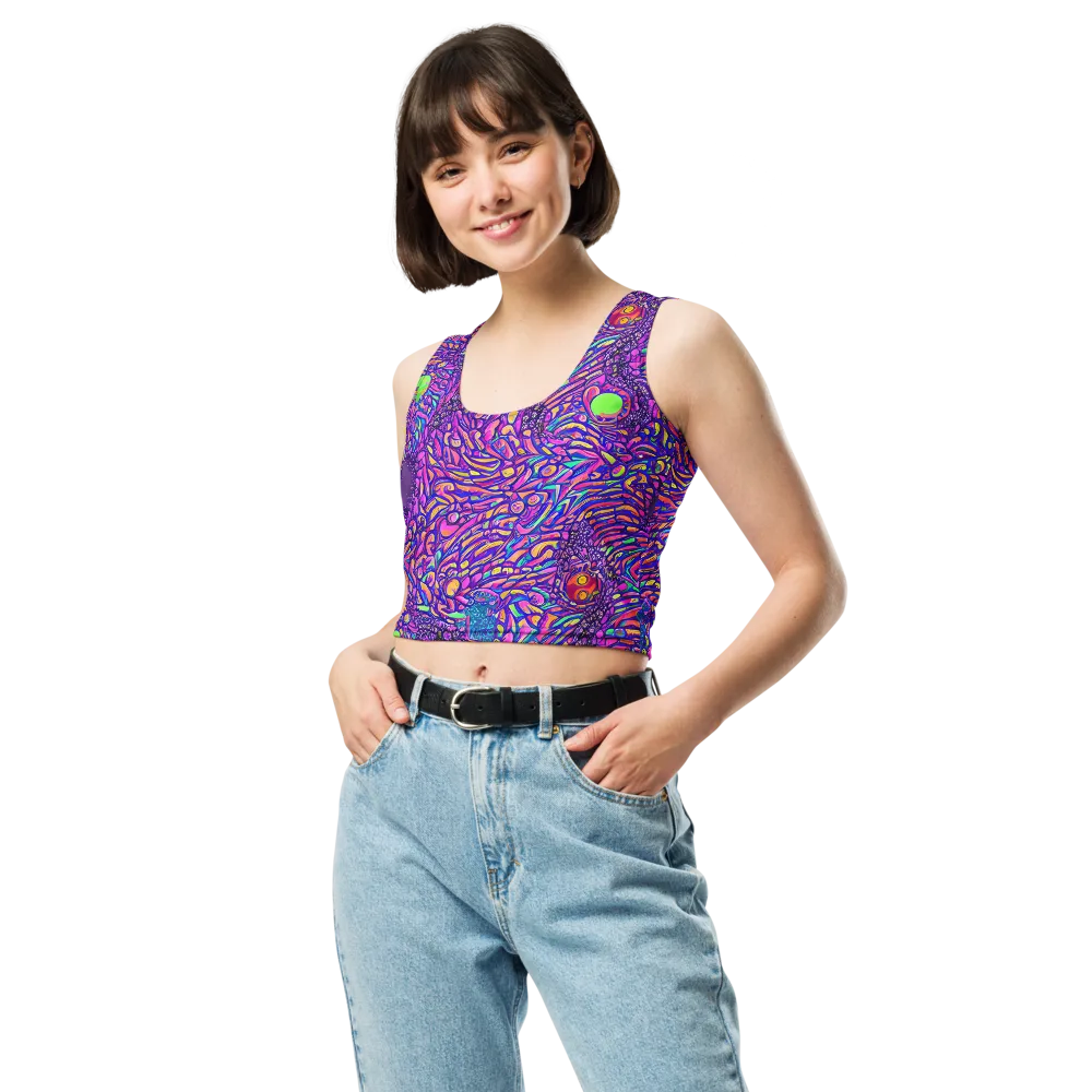 Psychedelic Bloom on Crop Top — Front