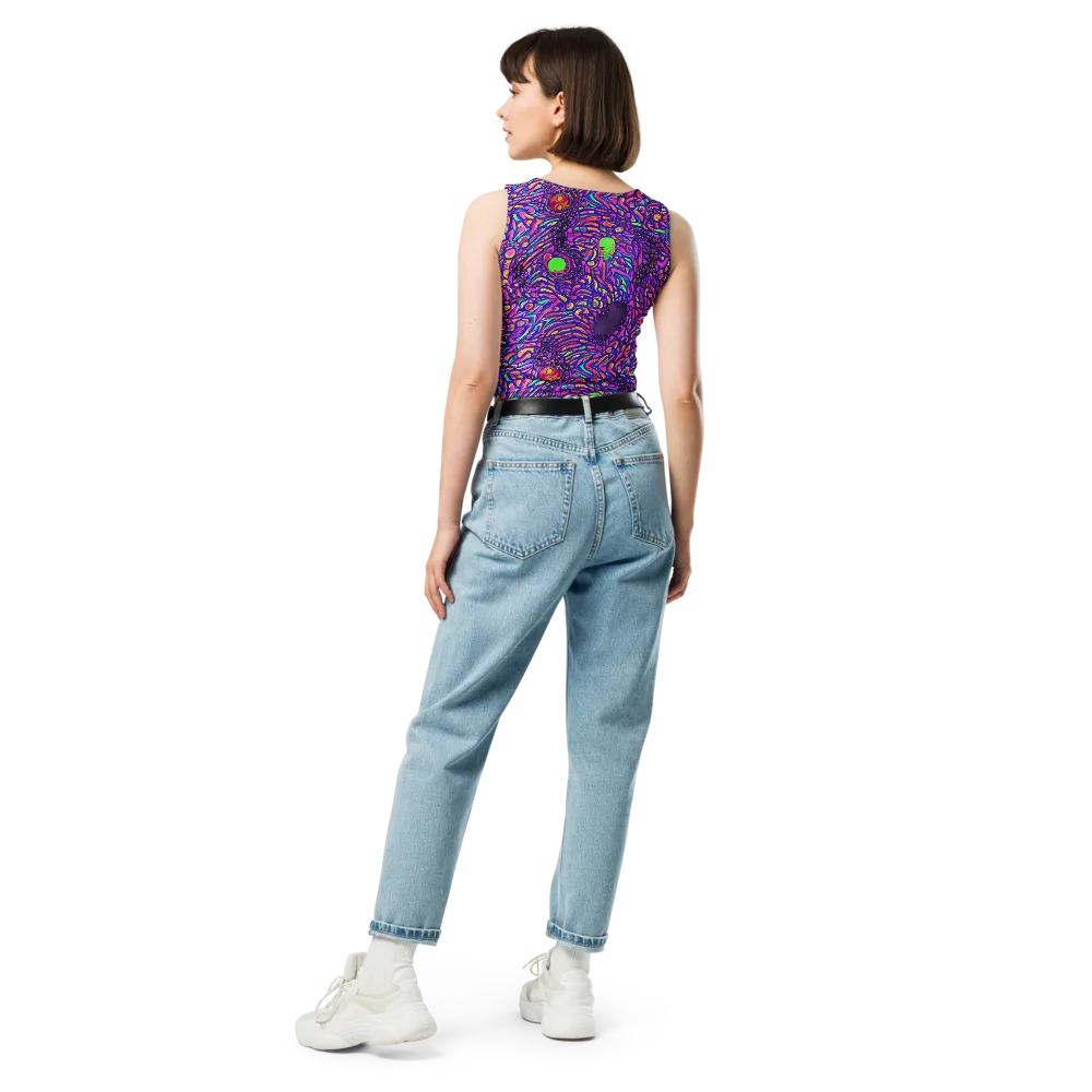 Psychedelic Bloom on Crop Top — Back