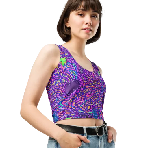 Psychedelic Bloom on a Crop Top