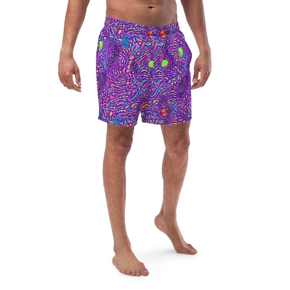 Psychedelic Bloom on Swim Trunks — Front