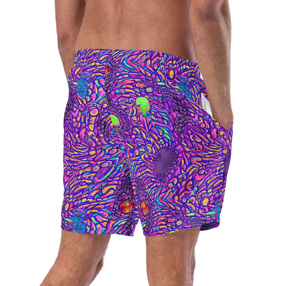 Psychedelic Bloom on Swim Trunks — Right Back