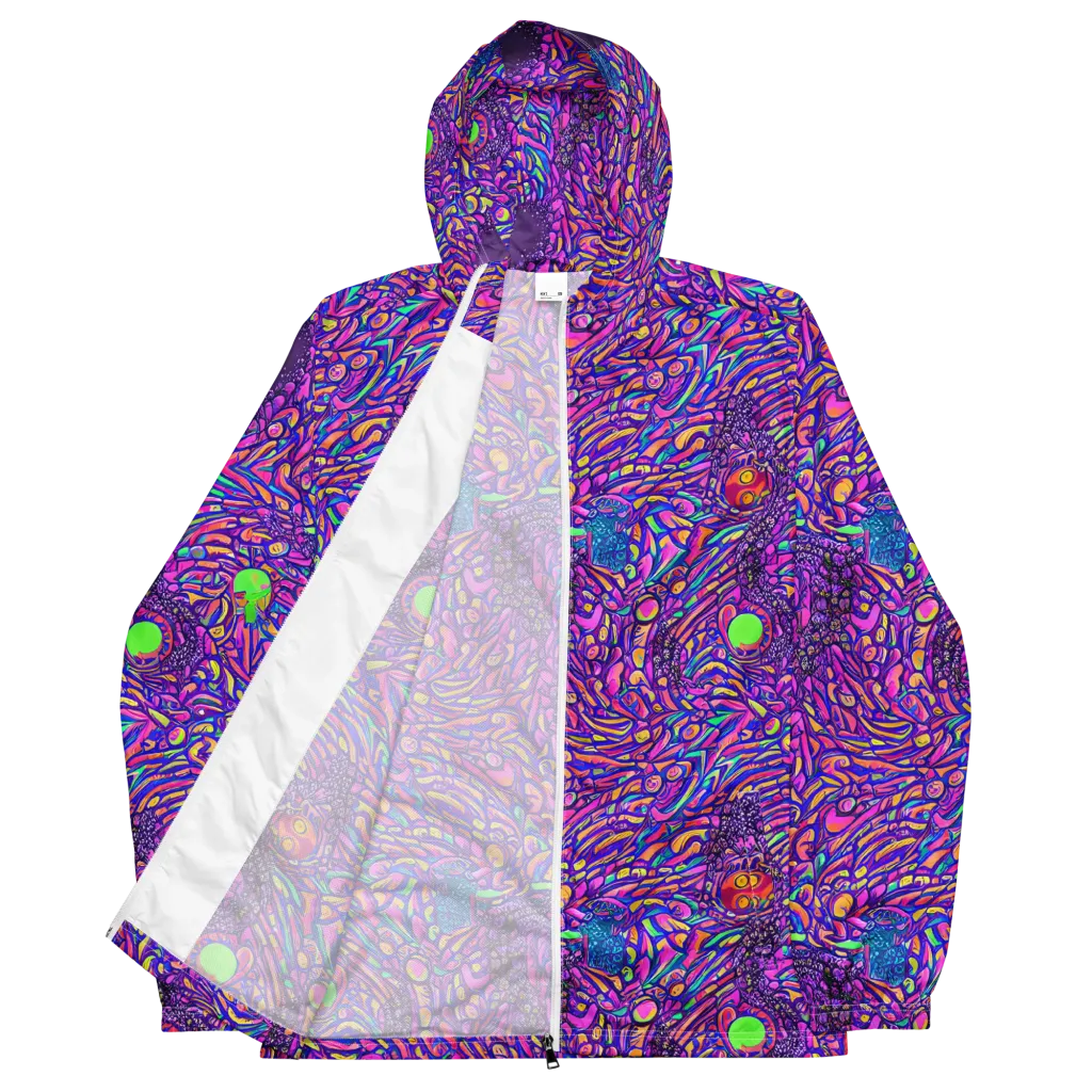 Psychedelic Bloom on Men's Windbreaker — Front